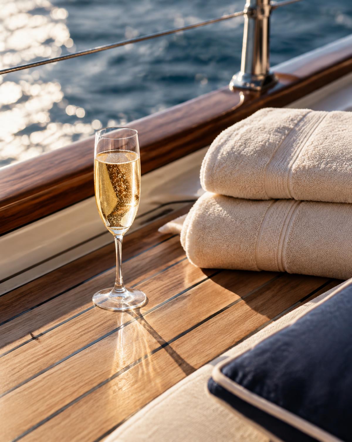Yacht deck in the afternoon sun